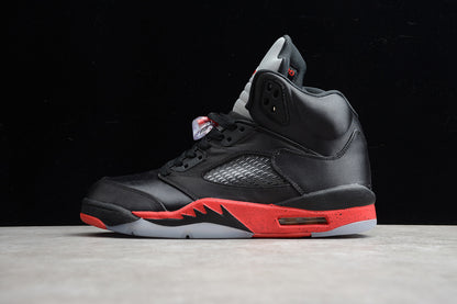 Air Jordan Retro 5 Satin Bred Noir/University Rouge