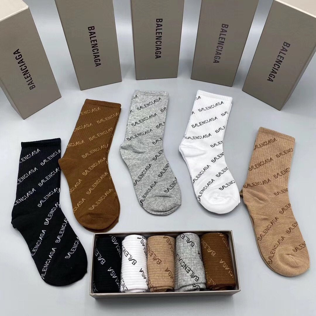 Balenciaga High Socks 5 Pack