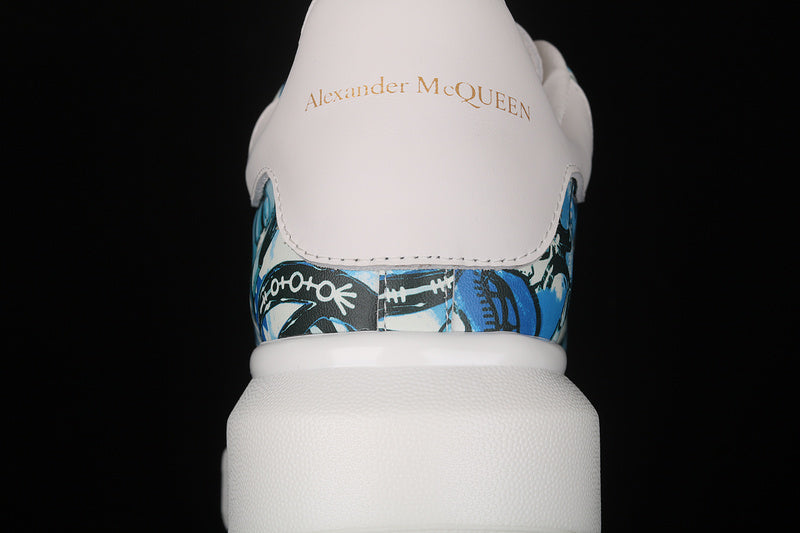 Alexander McQueen Sole White-Graffiti Blue