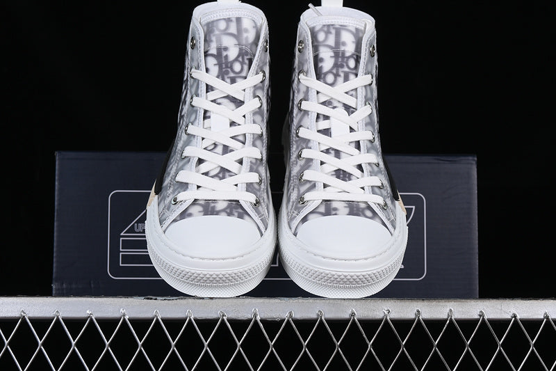 Dior Oblique Canvas B23 High-Top Sneaker  White and Black