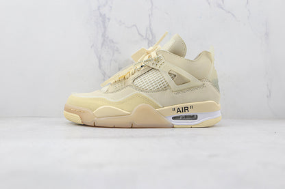 Air Jordan Retro 4 X Off-White Sail Muslin Shoe