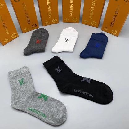 Louis Vuitton Mid Socks 5 Pack