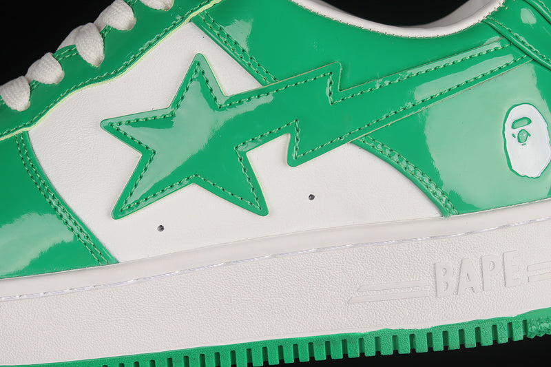 BAPE Bapesta #6 'Patent Leather White-Green'