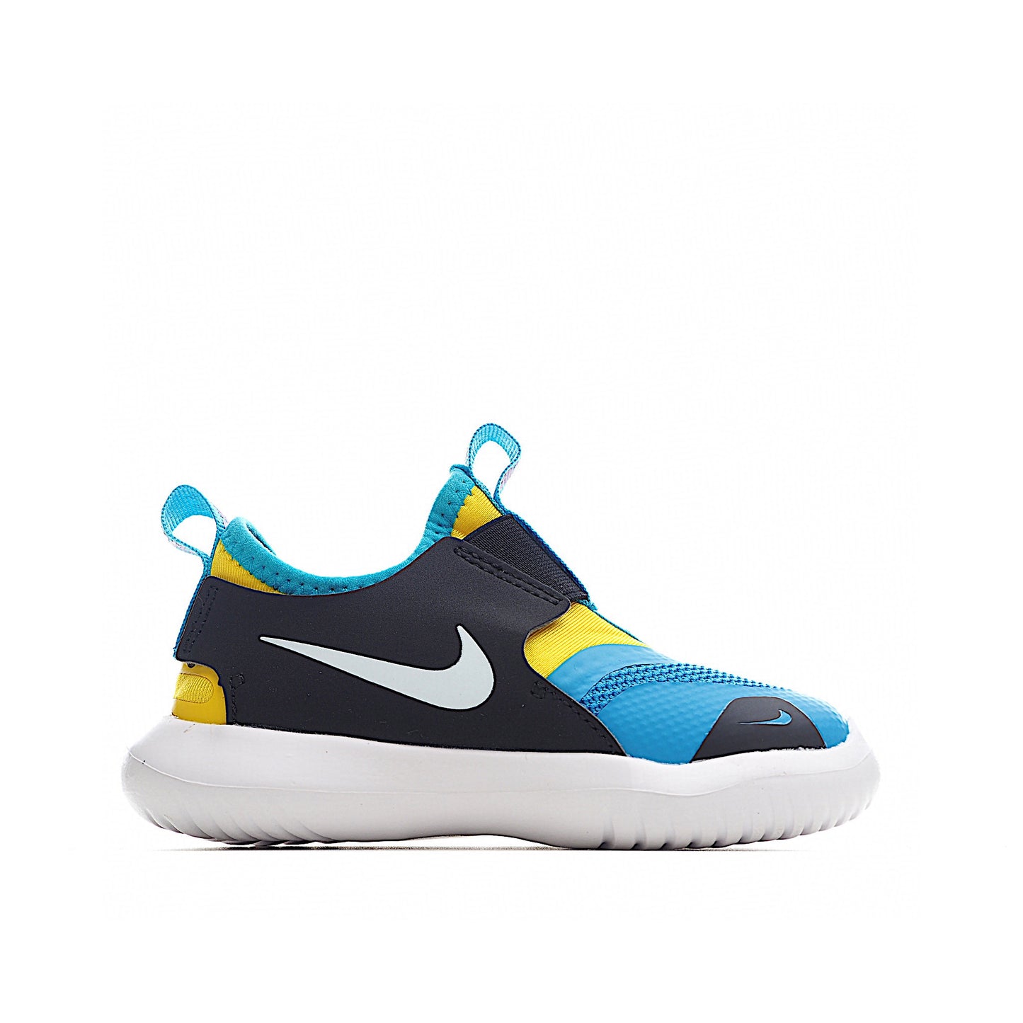 Kids Nike Flex Runner Toddler Black White Blue-Yellow