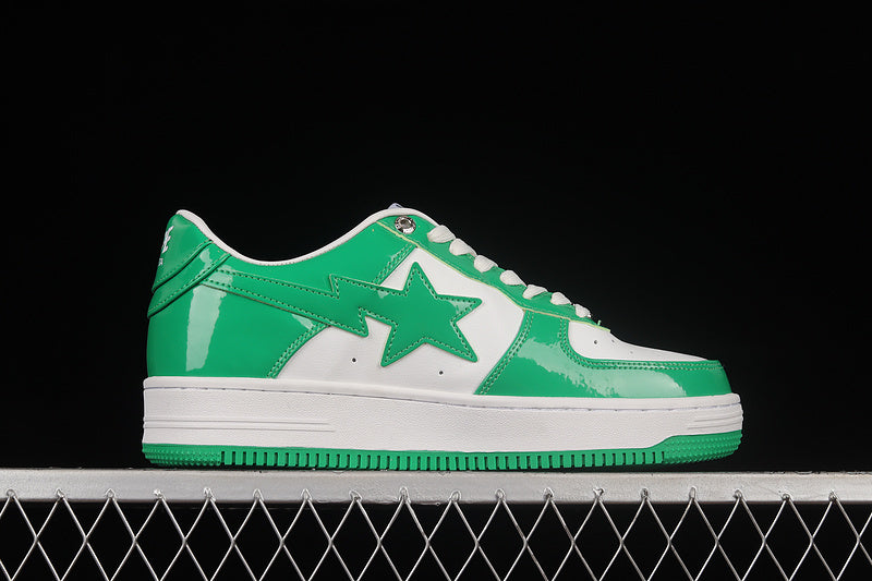 BAPE Bapesta #6 'Patent Leather White-Green'