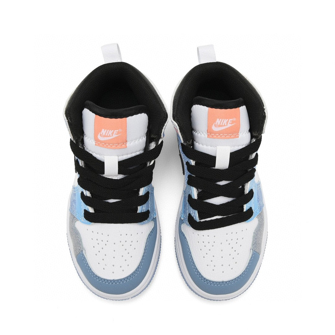 Kids Air Jordan 1 High  'White Triple Baby Blue'