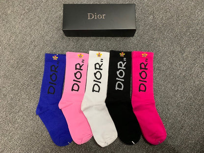 Christian Dior High Socks 5 Pack