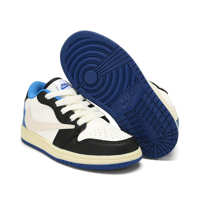 Kids Air Jordan 1 Low X Travis Scott 'Blue And Cream'