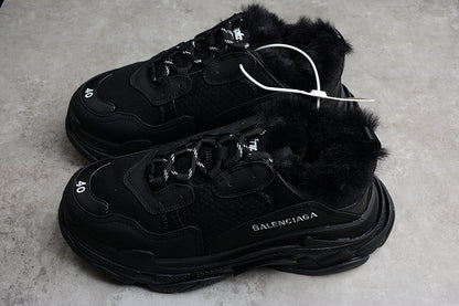 Balenciaga Triple S 'Faux Fur- Black'