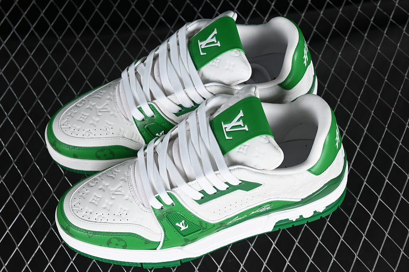 Louis Vuitton Trainer Low #54 Signature White Green