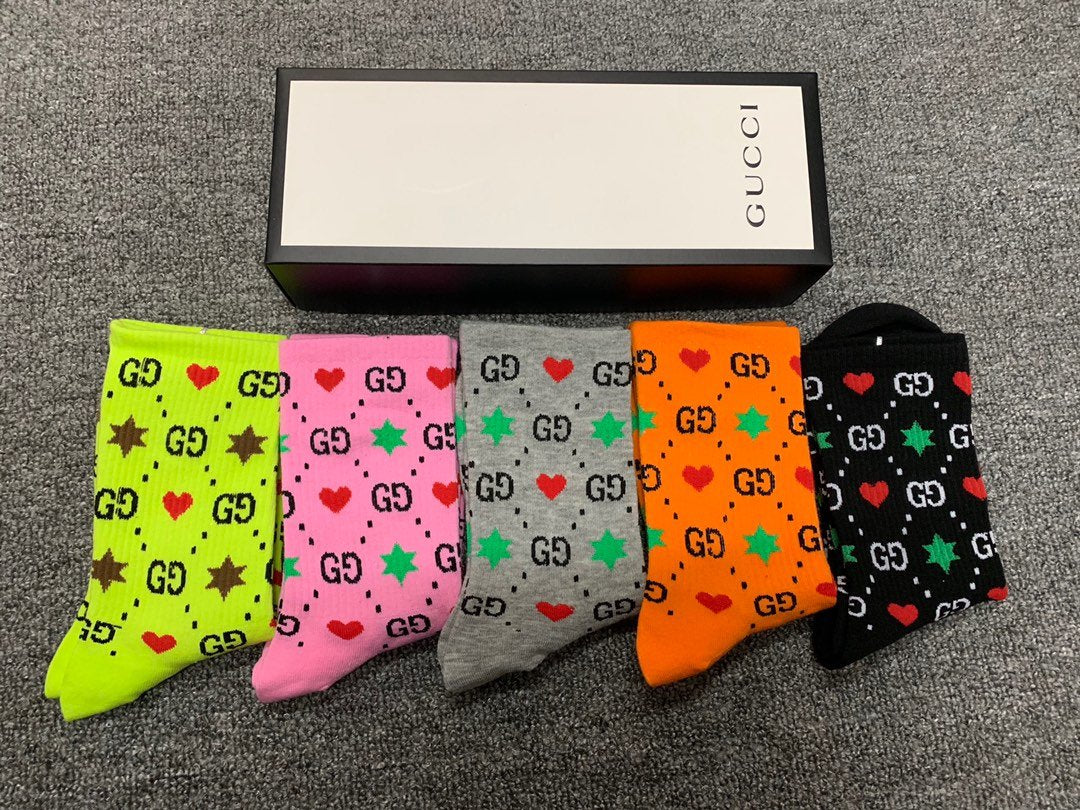 Gucci High Socks 5 Pack Multi Color