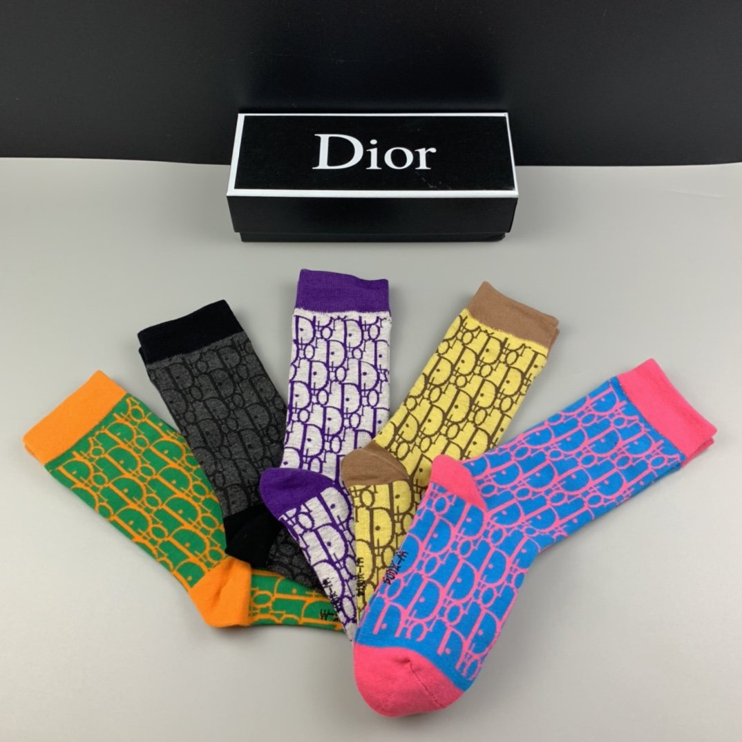 Christian Dior High Socks 5 Pack