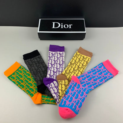 Christian Dior High Socks 5 Pack