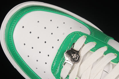 BAPE Bapesta #6 'Patent Leather White-Green'