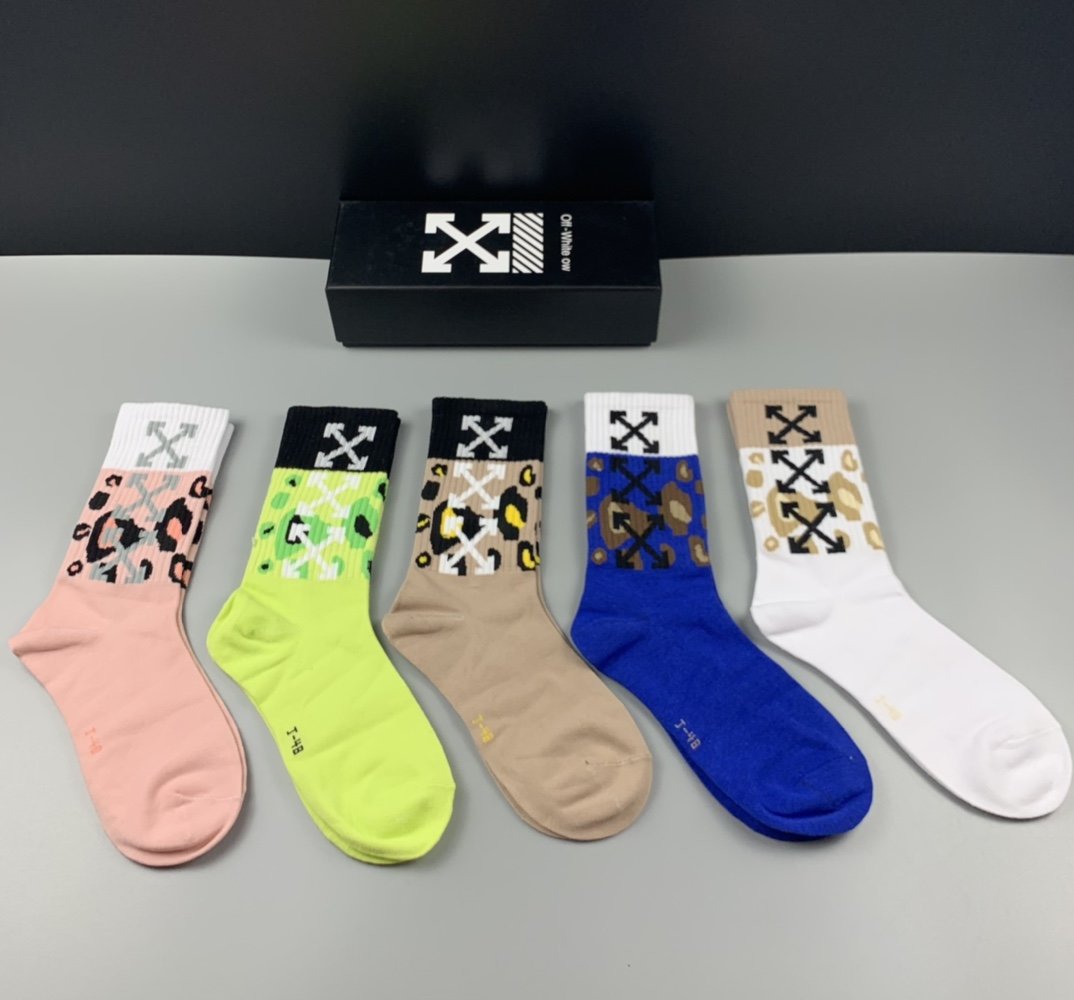 Off White Double Socks 5 Pack