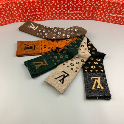 Louis Vuitton High Socks 5 Pack