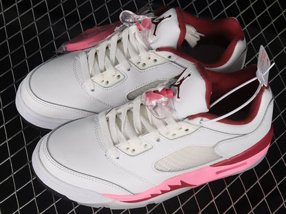 Air Jordan Retro 5 Low GS Crafted For Her White/Coral Chalk-Desert Berry