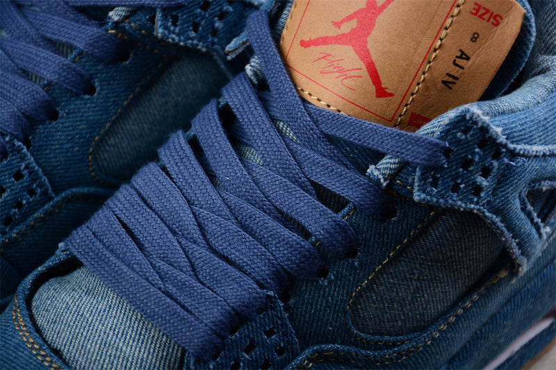 Air Jordan Retro 4 X Levi's Denim Blue Jeans/Sail-Game Red