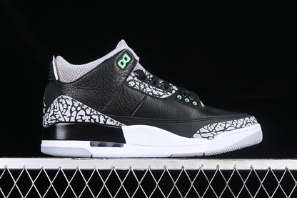 Air Jordan Retro 3 Black/Glow Wolf Grey-White