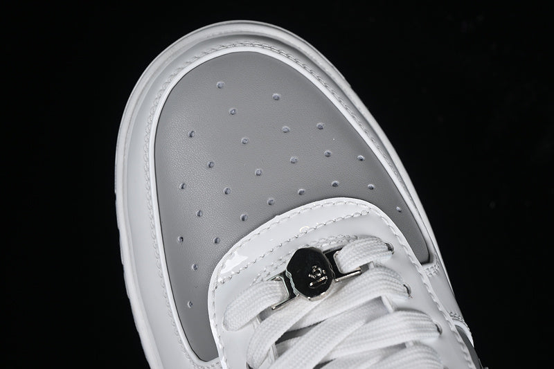 BAPE Bapesta #6 'Patent Leather White-Grey'