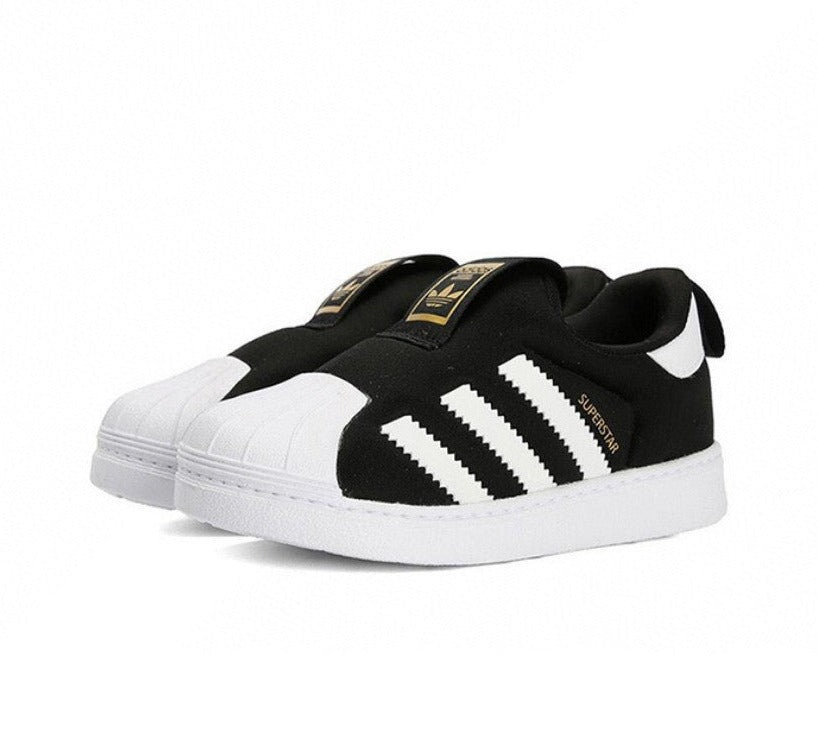 Kids Adidas Superstar Black White