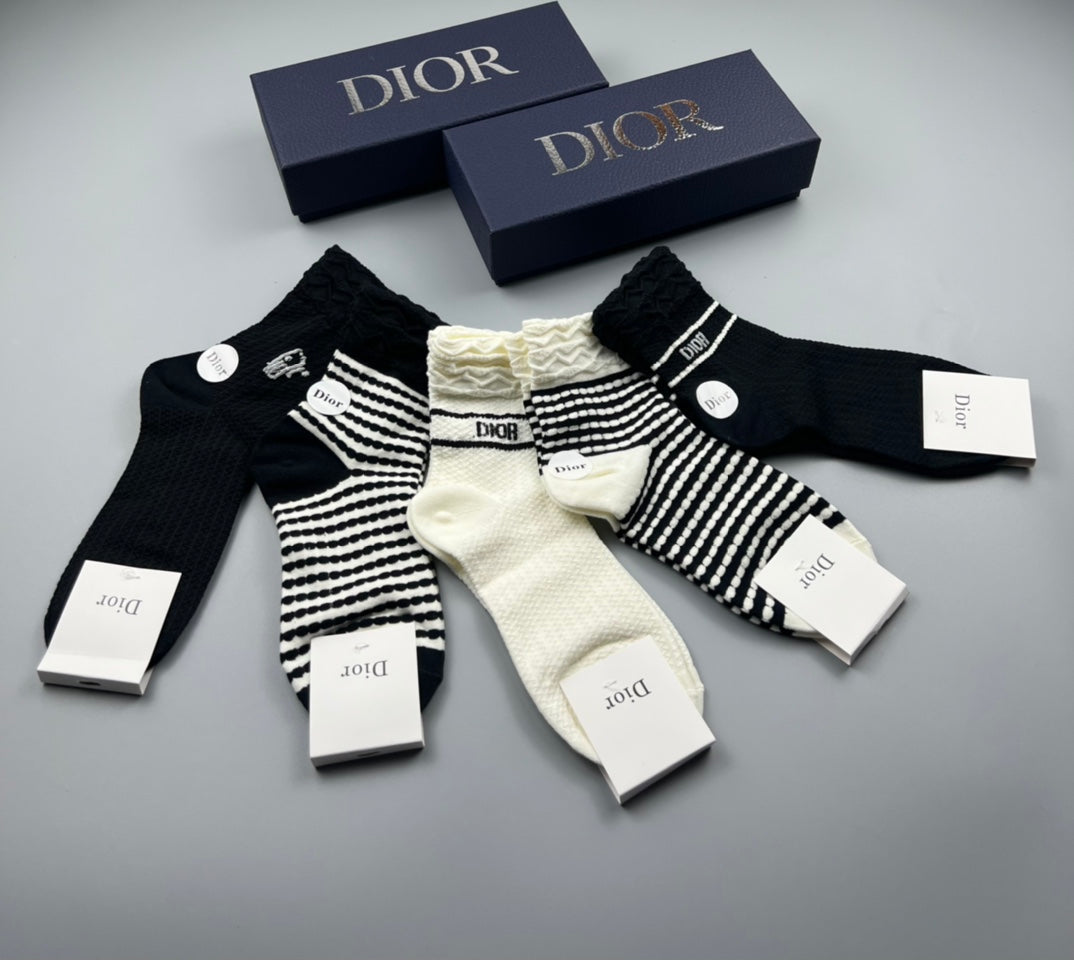 Christian Dior Mid Socks 5 Pack