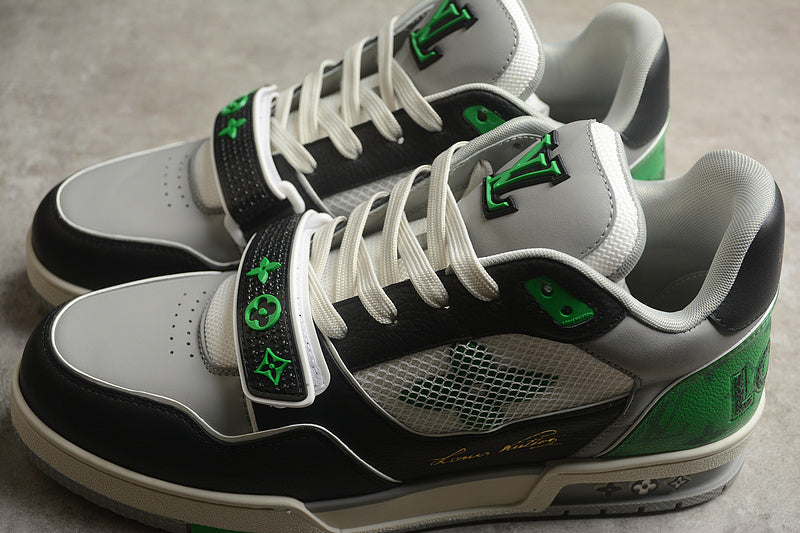 Louis Vuitton Trainer Low 'White Black Green White Mesh'