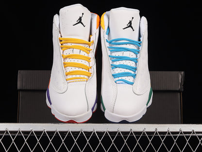 Air Jordan Retro 13 GS Playground White/Multi Color-Black