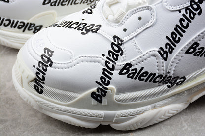 Balenciaga Triple S White 'Logotype Black'