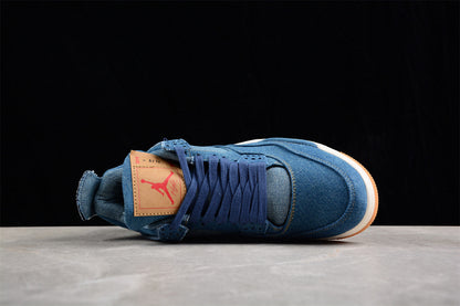 Air Jordan Retro 4 X Levi's Denim Blue Jeans/Sail-Game Red