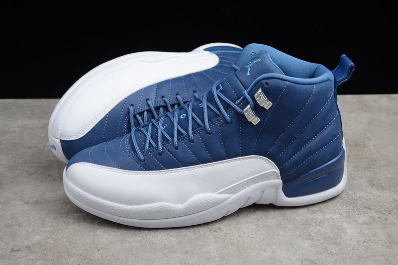 Air Jordan Retro 12 Indigo Stone Blue/White-Obsidian