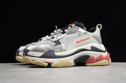 Balenciaga Triple S Red Silver 2018