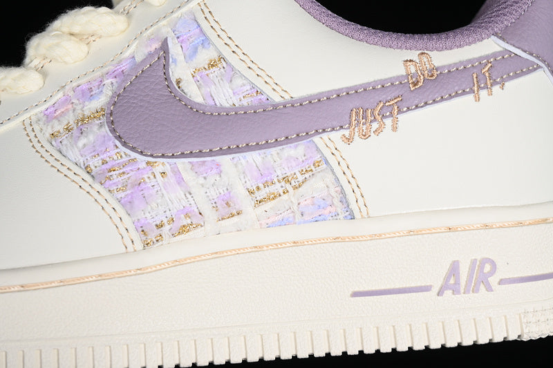 Air Force One Low Just Do It White /Purple