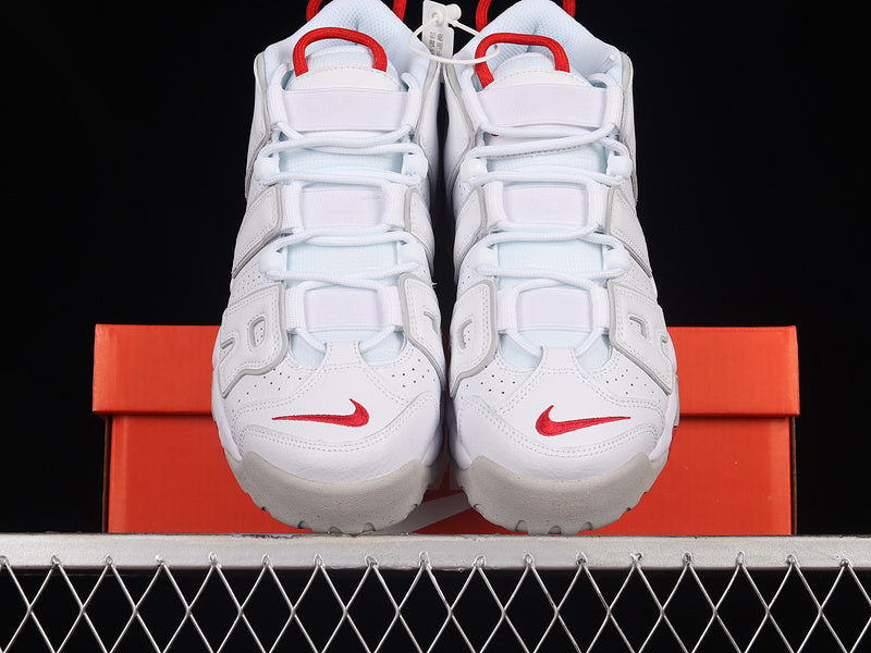 Air More Uptempo  White/Grey-University Red