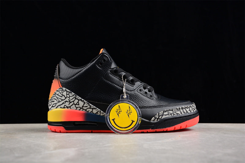 Air Jordan Retro 3 X J Balvin  Rio Black/Orange-Grey