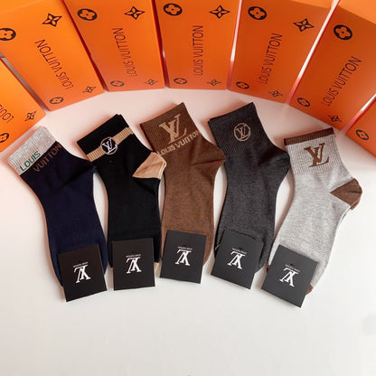 Louis Vuitton Low Socks 5 Pack