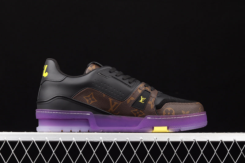 Louis Vuitton Trainer Low #54 Signature Black  Purple Brown