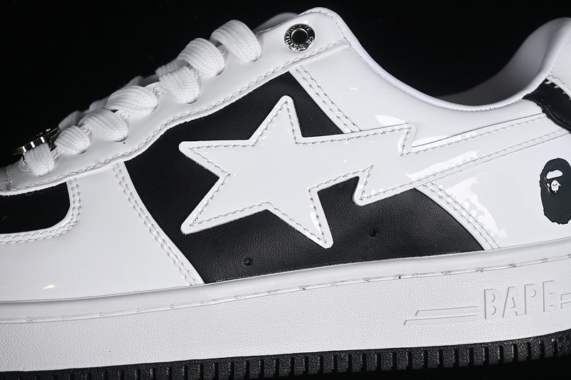 BAPE Bapesta #6 'Patent Leather Pack White-Black'