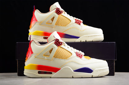 Air Jordan Retro 4 X J Balvin Grey/Orange/Yellow-White