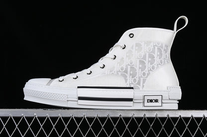 Dior Oblique Canvas B23 High-Top Sneaker White