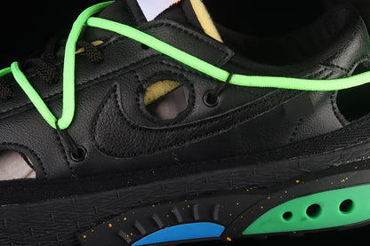 NK Blazer Low X Off White Black/Fluorescent Green