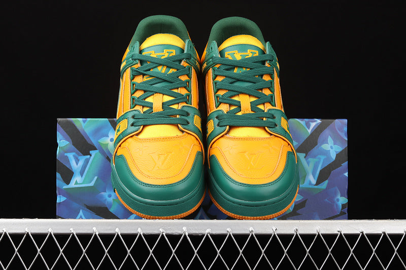 Louis Vuitton Trainer Sneakers Low Green Yellow