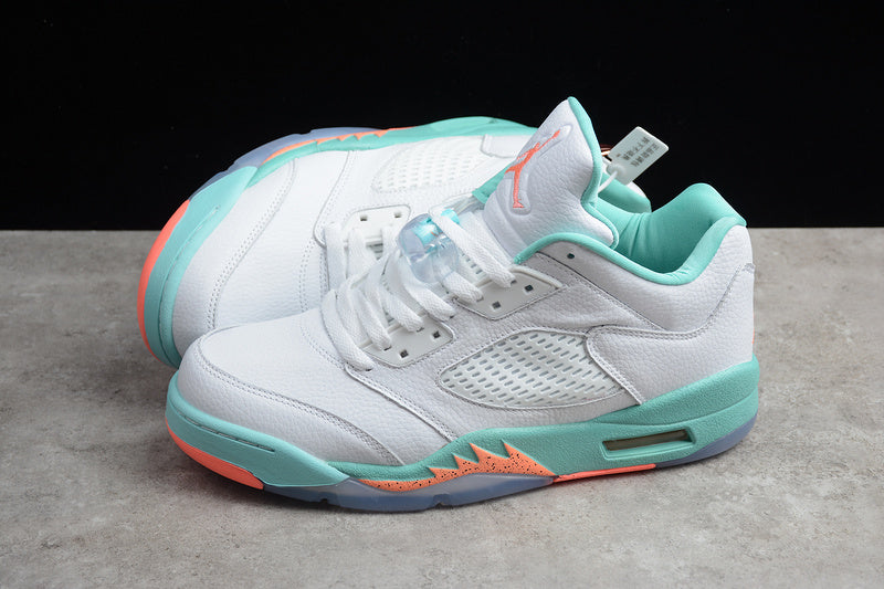 Air Jordan Retro 5 Low GS White/Light Agua