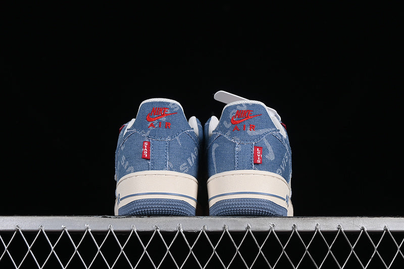 Air Force One Low X Levi's Blue Jeans-White