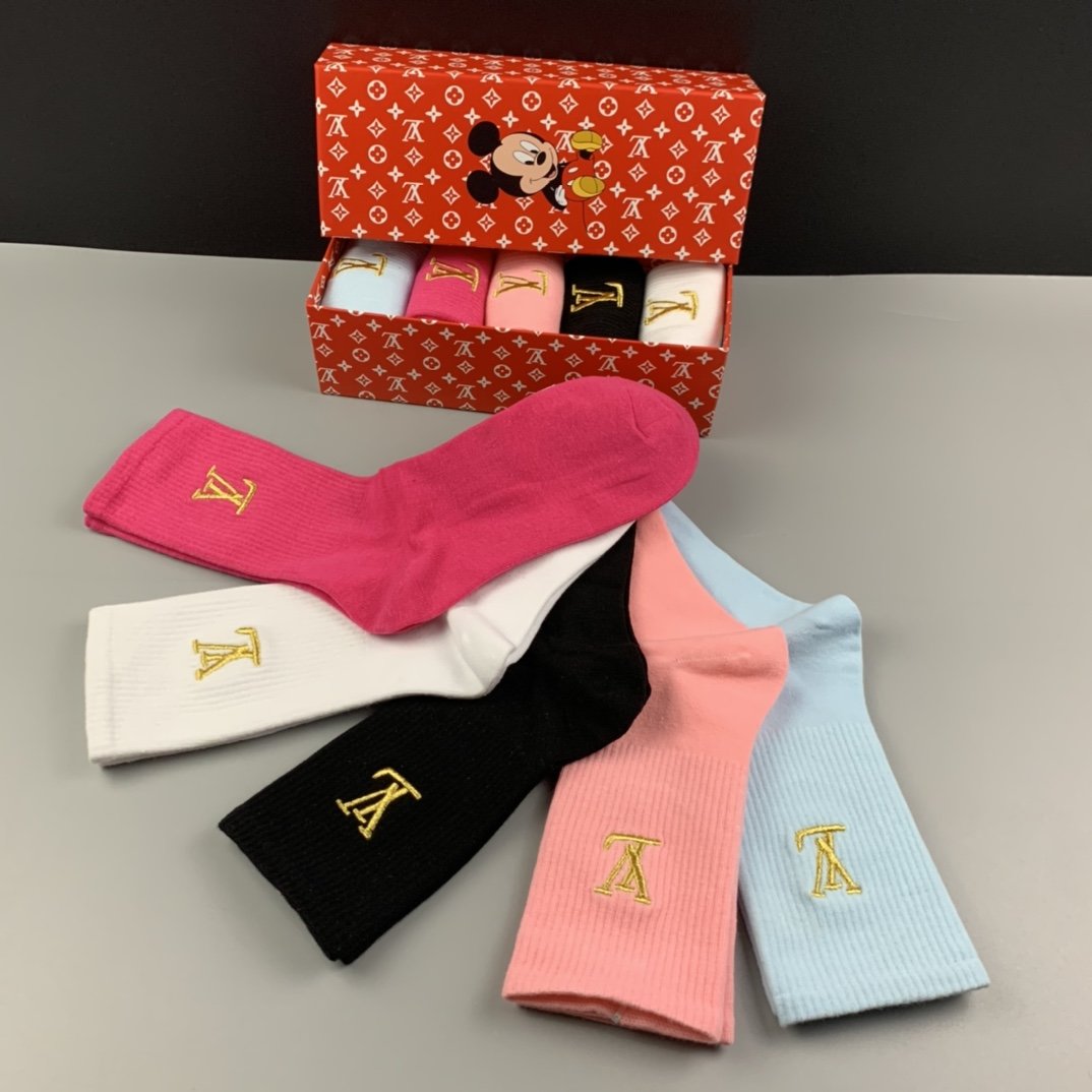 Louis Vuitton Low Socks 5 Pack