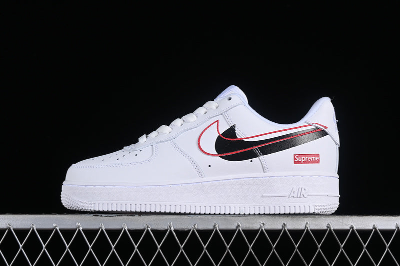 Air Force One Low X Supreme White/Black-Red