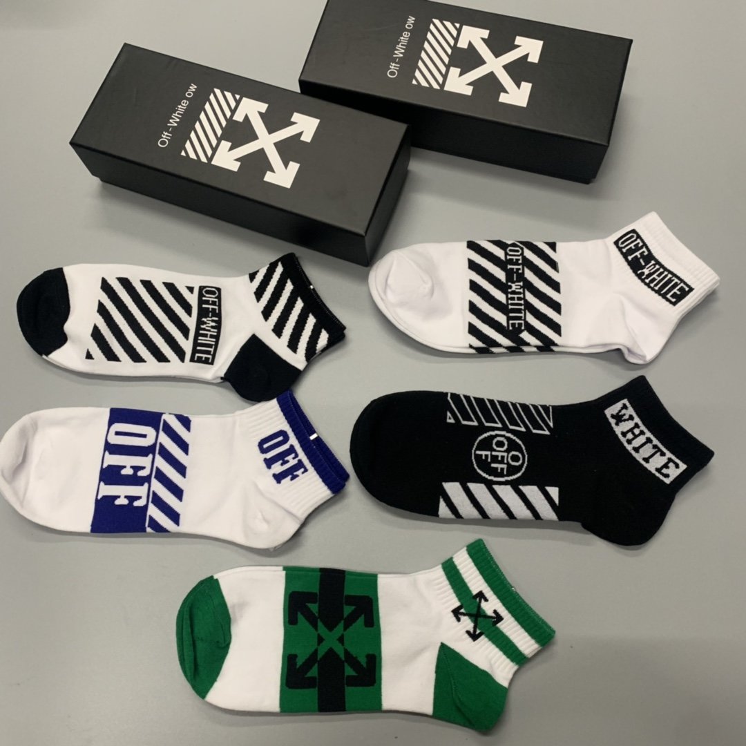 Off White Low Socks 5 Pack