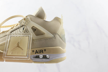 Air Jordan Retro 4 X Off-White Sail Muslin Shoe