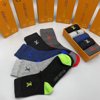 Louis Vuitton Mid Socks 5 Pack