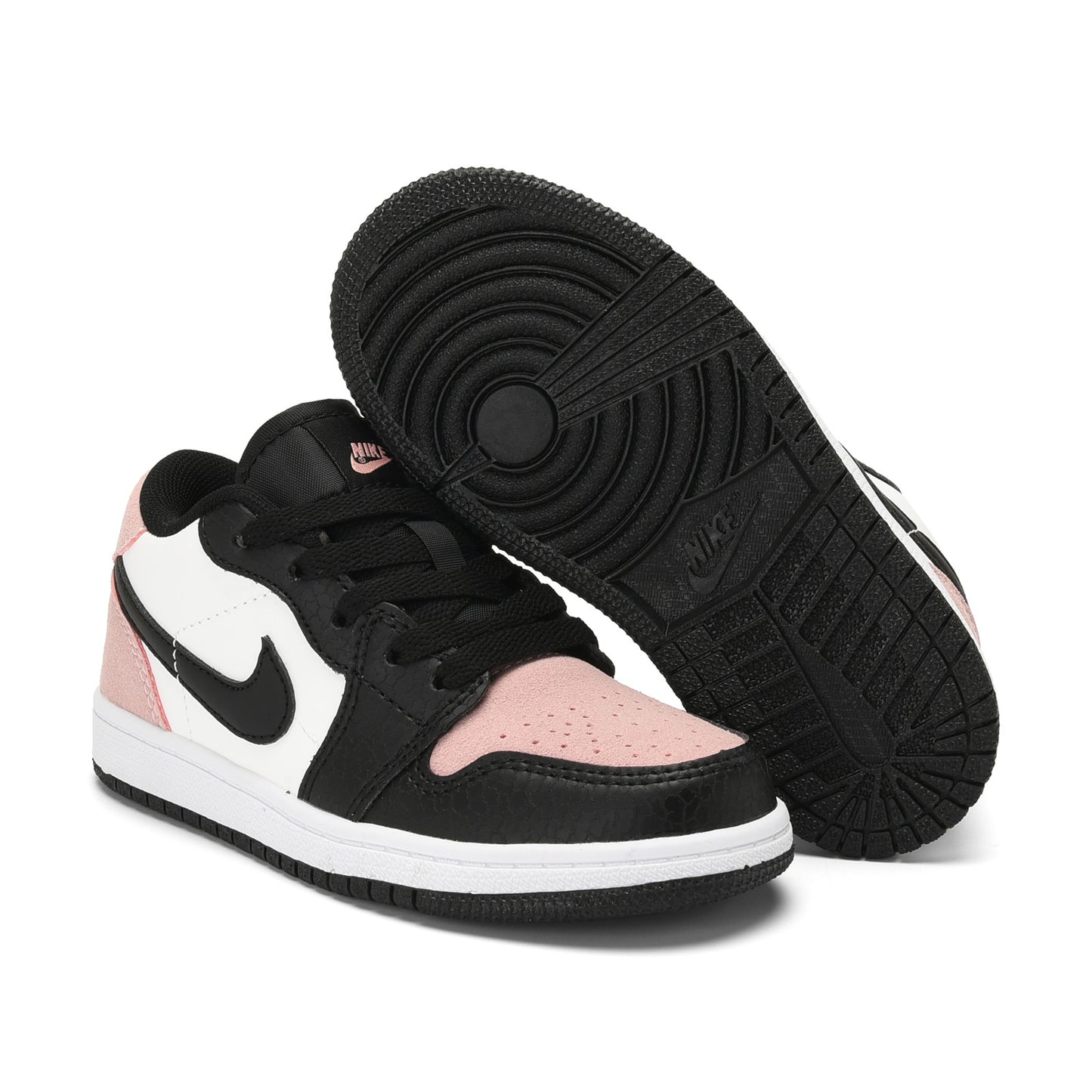 Kids Air Jordan 1 Low 'Black White Light Pink'